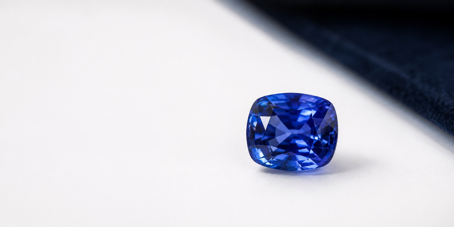 Gemstone artisan inspecting a sapphire
